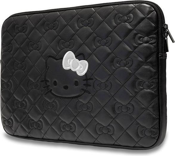 Actual product image Hello Kitty Sleeve HKCSZPEKHBPK 14" czarny/black Zip PU Quilted Bows (14")