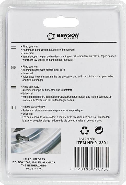 Produktbild Benson Ventilkappen 4-tlg Aluminium schwarz