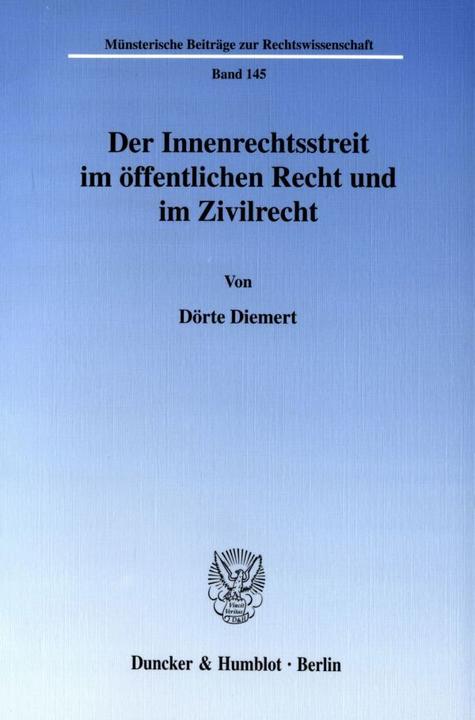 Produktbild Der Innenrechtsstreit im öffentlichen Dienst und im Zivilrecht (Deutsch, Dörte Diemert, 2002)