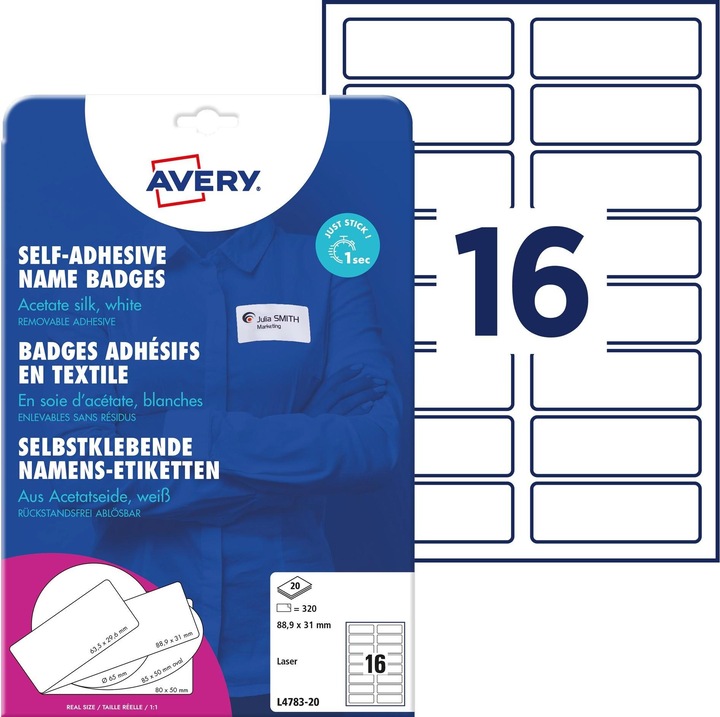 Actual product image Avery Name labels