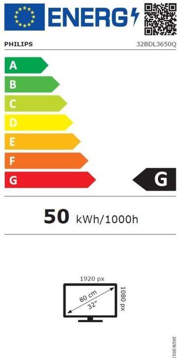 Energie-Label Philips Signage Solution Q-Line 32BDL3650Q/00 (1920 x 1080 Pixel, 31.50")