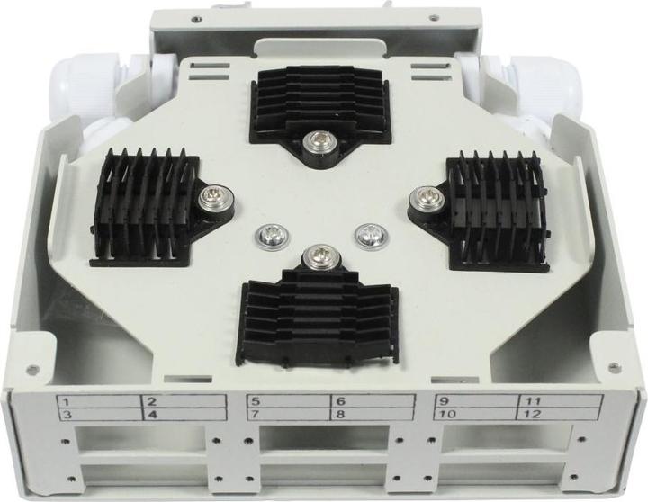 Actual product image Synergy 21 Fibre optic patch panel for DIN rail, 6xSC duplex/LC quad sockets, without couplers, light grey,