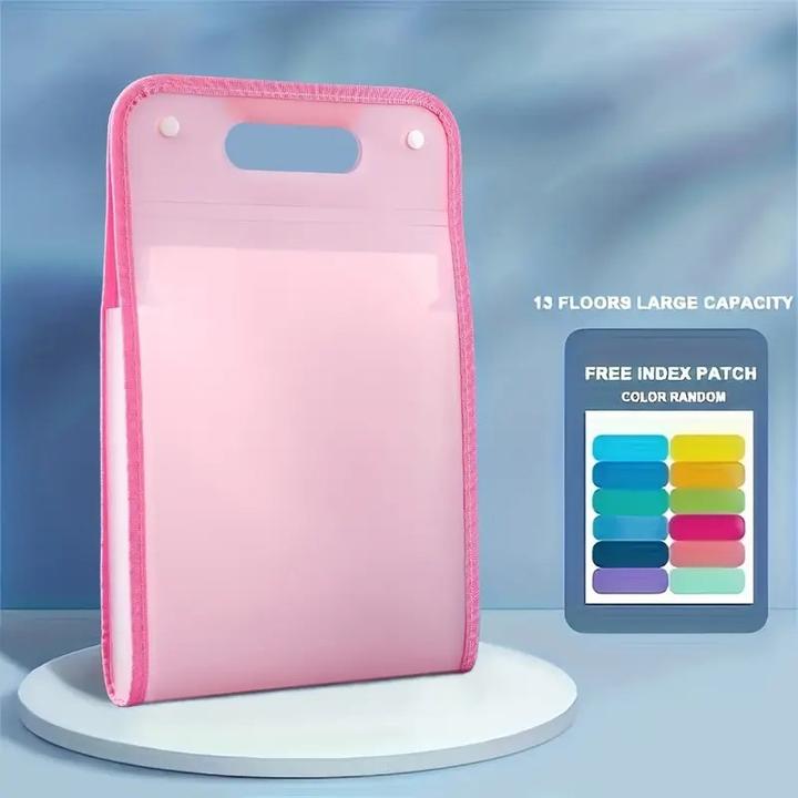 Actual product image ASMI Aktenmappe mit 13-Taschen - A4 Fächermappe Vertikaler mit bunten Tabs (A4, 1x)
