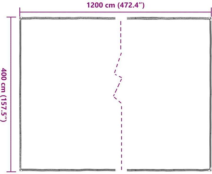 Actual product image vidaXL Transparente Plane mit Ösen 4x12 m Polyethylen durchsichtige Plane (12 x 4 m)