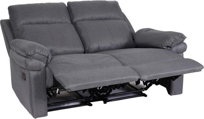 Immagine prodotto Mendler Poltrona cinema a 2 posti HWC-L94, funzione reclinabile Nosag sospensione tessuto/tessuto - grigio