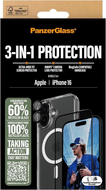 Image du produit PanzerGlass Bundle Ultra Wide FIt Glass + Case + Lens (1 pièce(s), Apple iPhone 16)