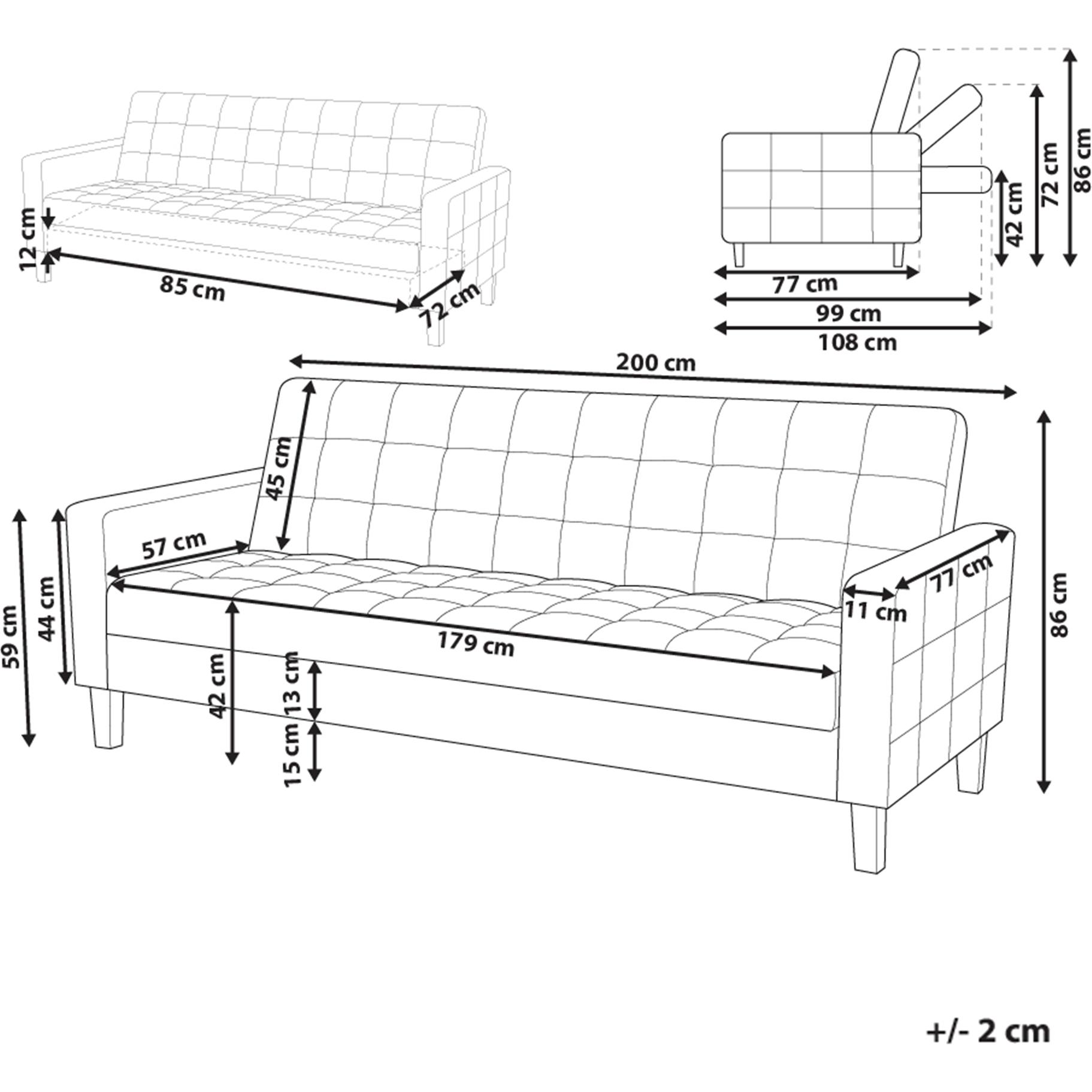 Thumbnail - Beliani, Sofa, Vehkoo (Bettsofa)