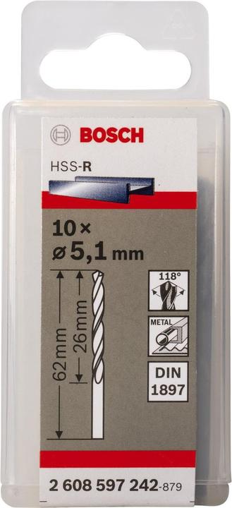 Actual product image Bosch Professional Zubehör Car body drill bits HSS-R, DIN 1897, 5.1 x 26 x 62 mm, pack of 10 (5.1 mm)