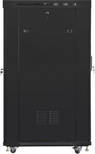 Produktbild Lanberg Free-standing cabinet 19 inches 22U glass doors LCD (flat pack) V2 black (22 HE, 19 Zoll Rack)