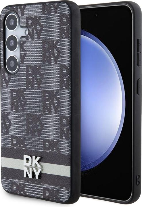 Actual product image DKNY DKHCSPCPTSSK S921 czarny/black hardcase Leather Checkered Mono Pattern & Printed Stripes (Samsung Galaxy S24)