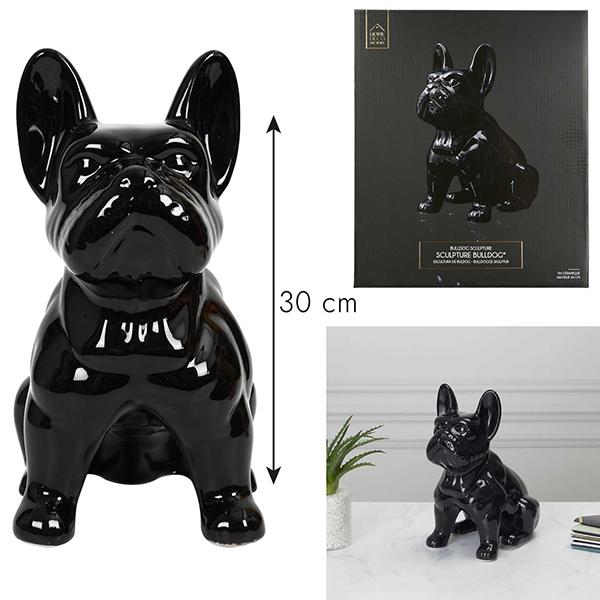 Immagine prodotto Home Deco Factory bulldog in ceramica nera 30cm