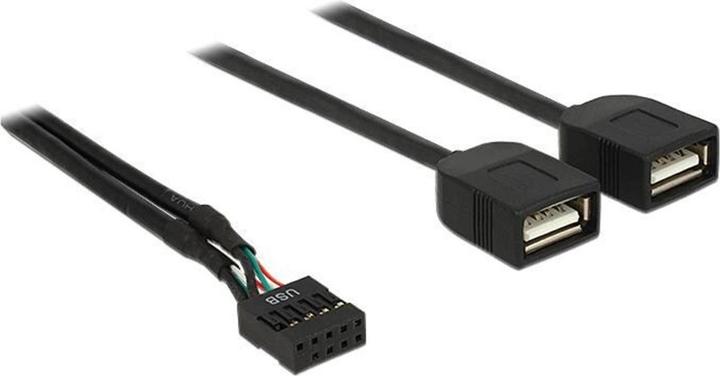 Produktbild Delock Kabel USB 2.0 Typ-A 2 x Buchse auf Pin Header 40 cm (0.40 m, USB 2.0)