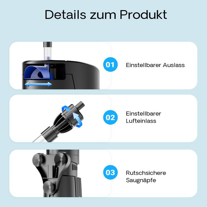 Image du produit SunSun CUP-809 4 en 1 Pompe d’Aquarium 700 l/h 10W avec 9W UVC-Stérilisateur et Matériau filtre (750 l, Filtres internes, Eau douce)