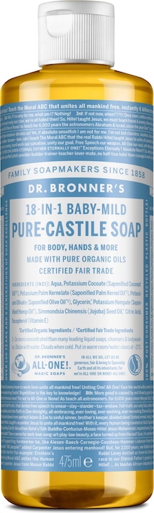 Image du produit Dr. Bronner's Pure Castile Liquid Soap Baby Mild 475 ml (475 ml)