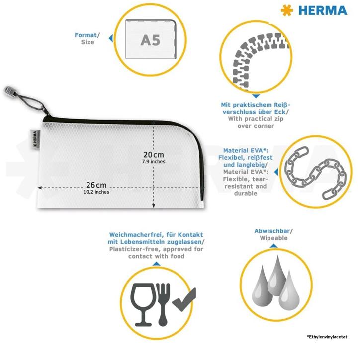 Productafbeelding HERMA A5 zak met rits