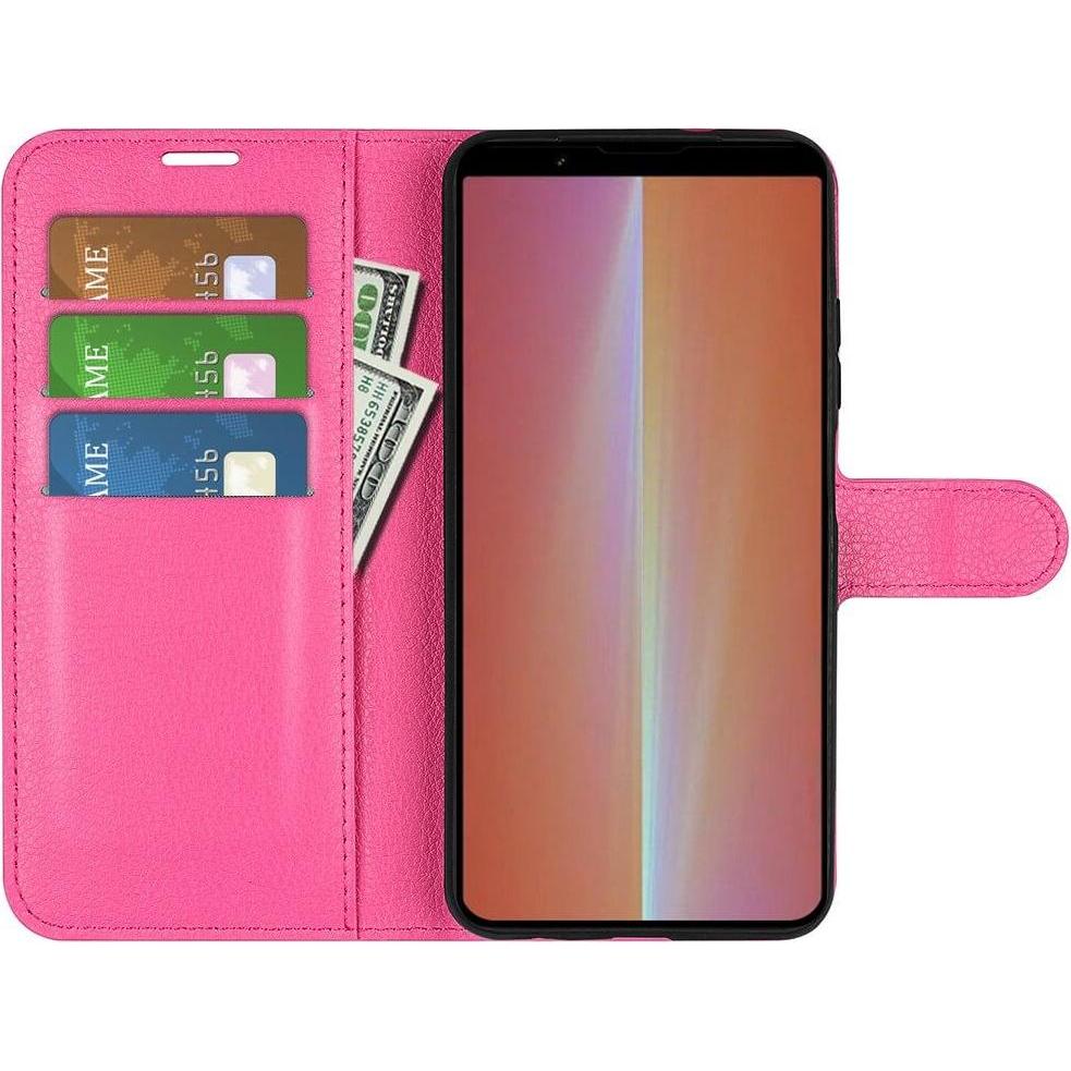 Thumbnail - Cover-Discount Sony Xperia 5 V - Leder Etui Hülle pink (Sony Xperia 5 V), Smartphone Hülle, Pink