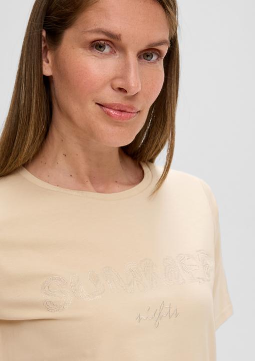 Produktbild S.Oliver T-Shirt T-Shirt aus Baumwollstretch mit Paillettenstickerei (38)