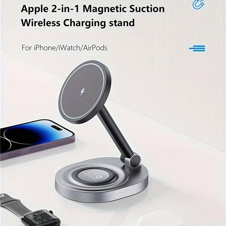 Produktbild PhoneLook Ladestation 15W faltbare magnetische 2in1 MagSafe Station für iPhone und AppleWatch (15 W)