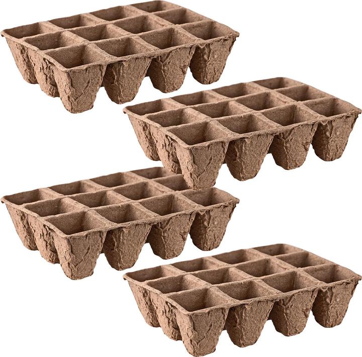 Actual product image Dema 48 x seed pots Plant pots wood fibre 4cm square