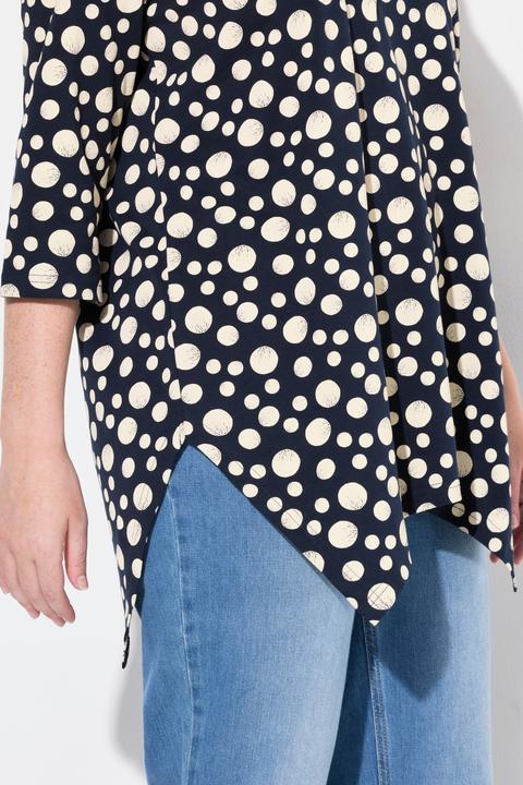 Actual product image Ulla Popken Eco Cotton Asymmetric Polka Dot Tunic Tee (56)