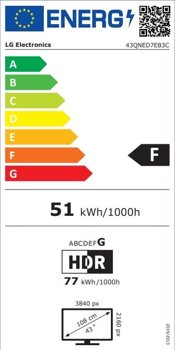 Energie-Label LG 43QNED7EB3C (43", QNED7EB, QNED, 4K, 2026)