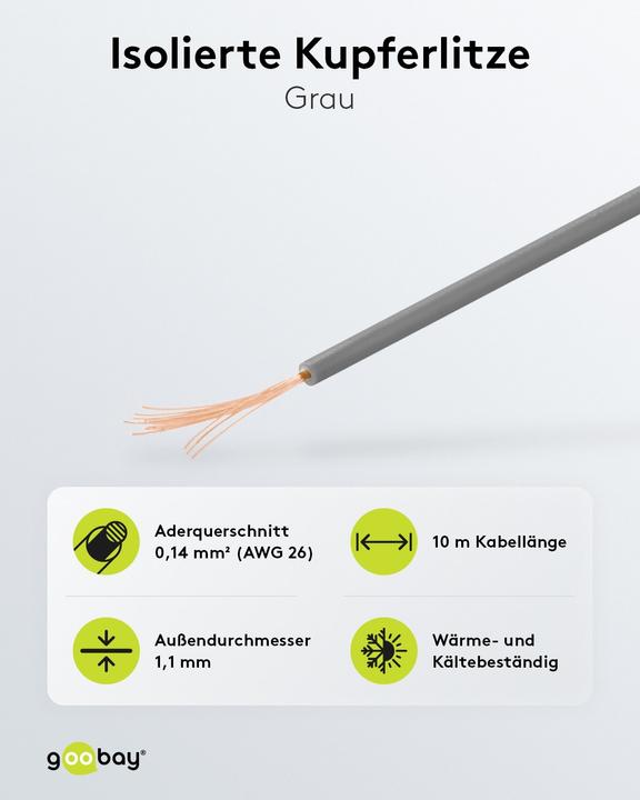 Productafbeelding Aquatuning Koperdraad geïsoleerd 1x0,14mm² (10 m)