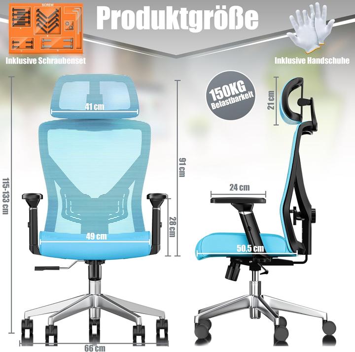 Produktbild Kesser Ergonomischer Bürostuhl mit Wippfunktion