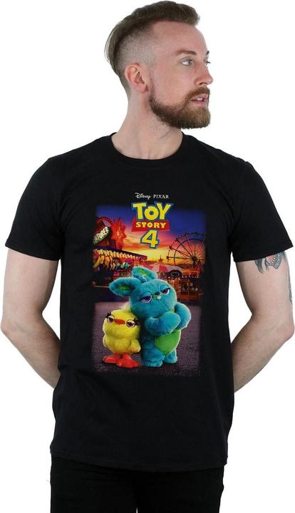Actual product image Disney Mens Toy Story 4 Ducky And Bunny Poster T-Shirt (M)