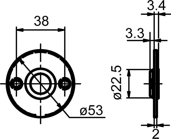 Produktbild Glutz Piatto Drückerrosette glide 51030 innen (Türrosette)