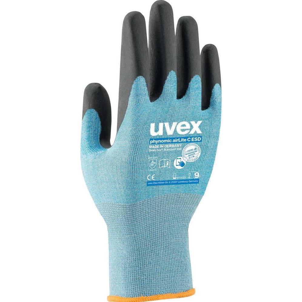 Uvex Safety, Schutzhandschuhe, Mechanikerhandschuh Phynomic AirLite C ESD, Blau (8)