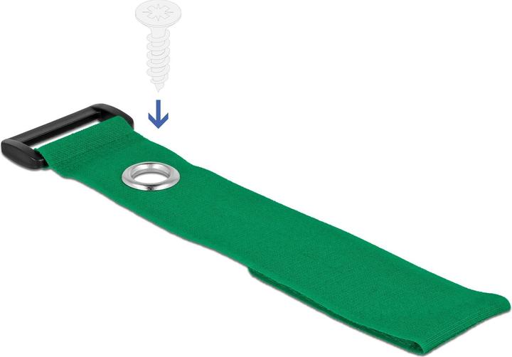 Immagine prodotto Delock Fascetta in velcro con occhiello e fissaggio L 280 x L 38 mm verde 3 pezzi (Fascette in velcro, 280 mm, 3 pz.)