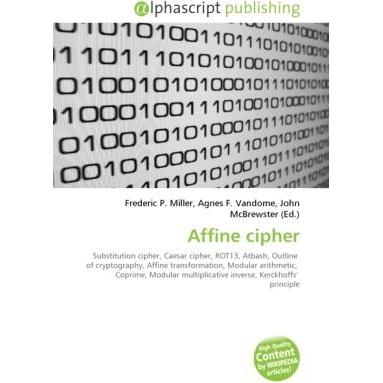 Thumbnail - Affine cipher, Fachbücher von Agnes F. Vandome, Frederic P. Miller, John McBrewster