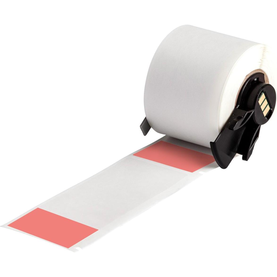 Brady, Etiketten, M6-33-427-RD, Vinyl, selbstlaminierend, Rot/Transparent, matt, 38.10 x 25.40(101.60) mm, für