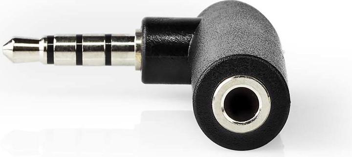 Produktbild Nedis AGB22980BK Stereo-Audio-Adapter mit 3,5-mm-Stecker, 3,5-mm-Stecker, 90-Grad-Winkel, 4-polig, S (Winkeladapter)
