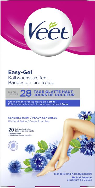 Veet Kaltwachsstreifen sensible Haut Pure für Beine & Körper (451.25 ml, 20 x, 76 g)