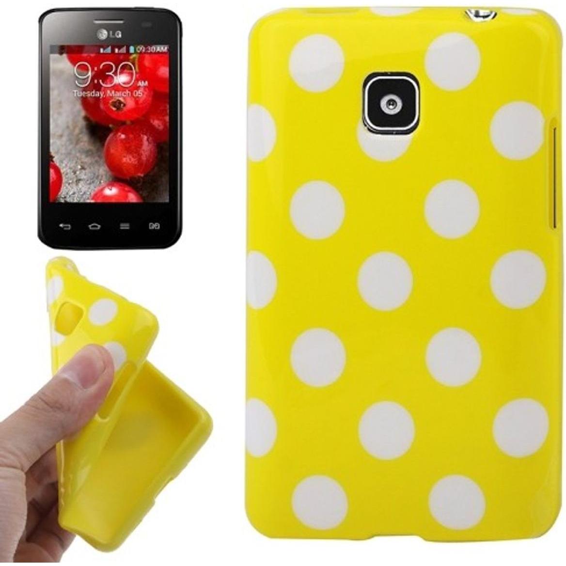 Thumbnail - König Design Schutzhülle TPU Punkte Case für Handy LG Optimus L3 II / E430 (LG Optimus L3 II), Smartphone Hülle, Gelb