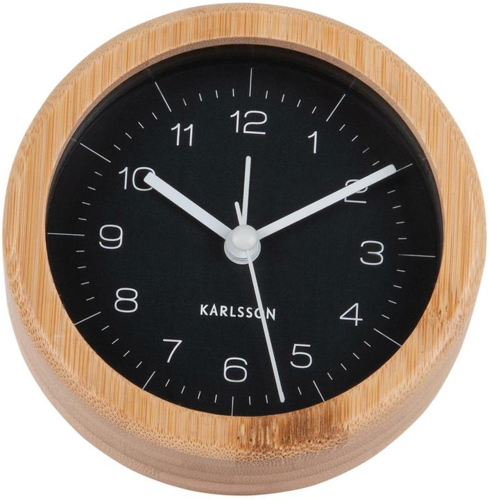 Produktbild Karlsson Klassischer Wecker Neat Round Bambus / Schwarz