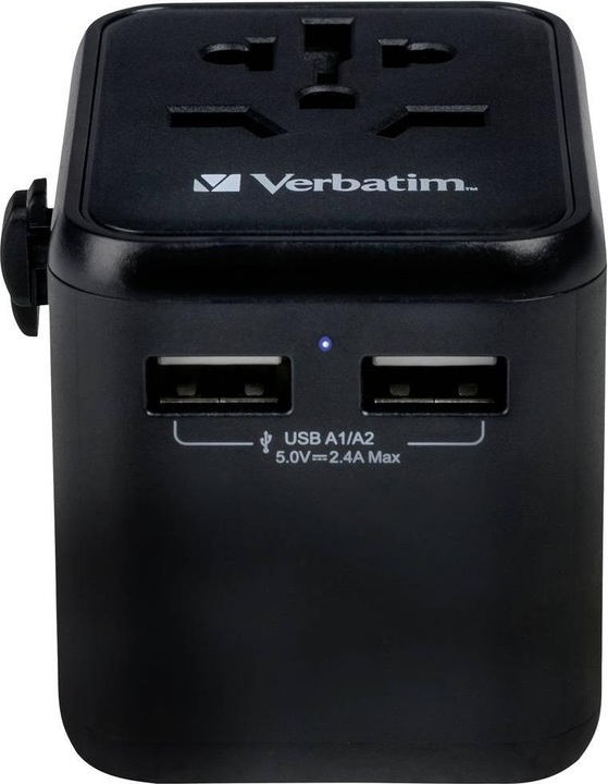 Productafbeelding Verbatim Universele reisadapter met 2 x USB-A poorten
