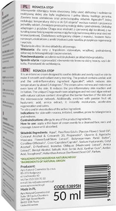 Image du produit Apis Natural Cosmetics Stop rosacée (50 ml, Crème de nuit)