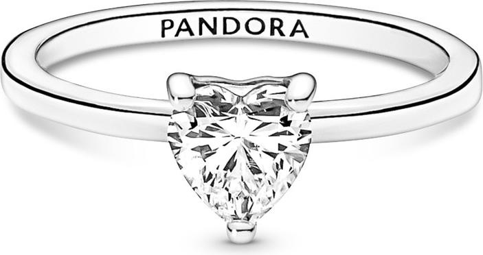 Actual product image Pandora Sparkling heart solitaire ring (60, 925 Silver)