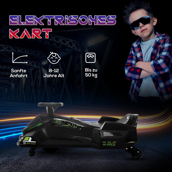Actual product image Homcom Kinder Elektro Gokart Kunststoff, Metall Schwarz