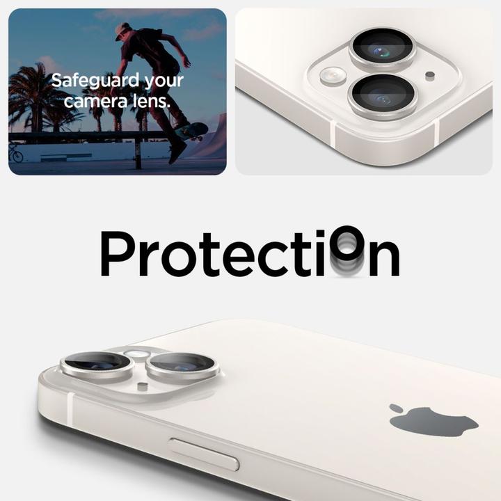 Actual product image Spigen Optik.Tr Camera iPhone 14/14 Plus EZ FIT Lens 2szt./2pcs starlight AGL05604 (1 Piece, Apple iPhone 14, Apple iPhone 14 Plus)