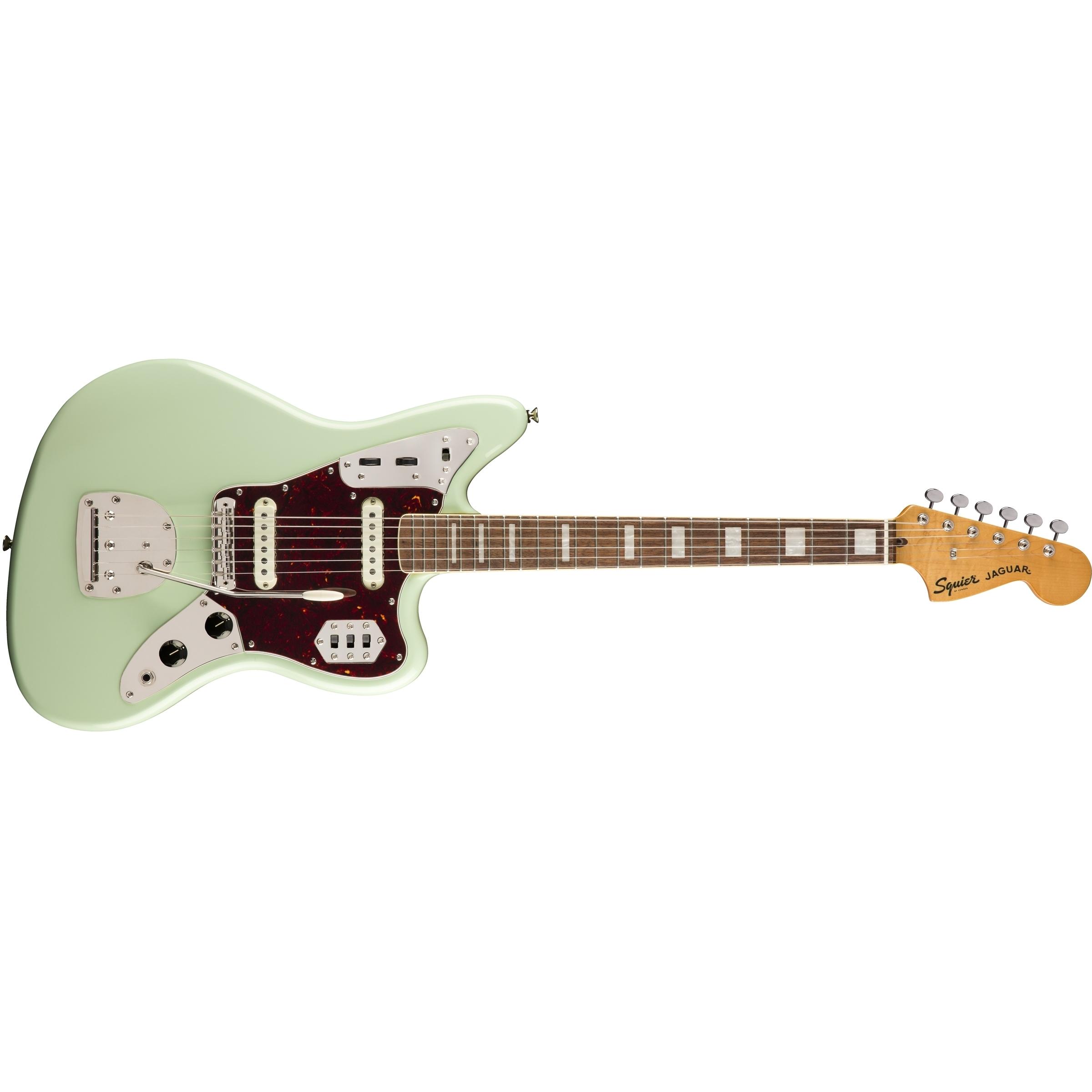 Squier Classic Vibe '70s Jaguar LRL (Chitarra elettrica, Collo: Acero, Corpo: legno di pioppo, Tastiera: Alloro indiano), Chitarra, Verde