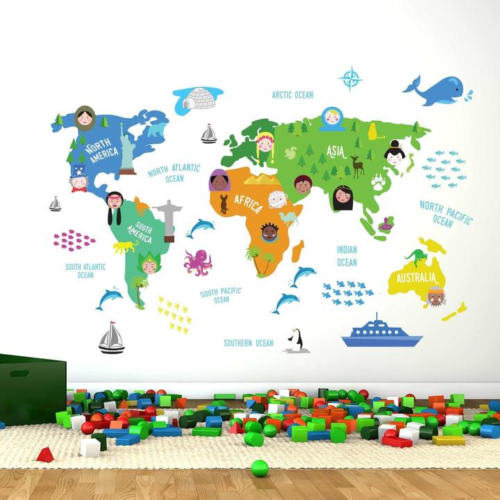Produktbild Walplus Colourful Nursery World Map (180 x 90 cm)