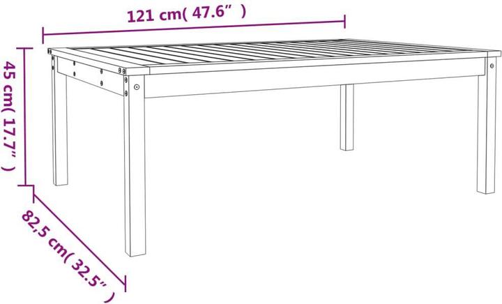 Produktbild vidaXL Gartentisch (121 x 82.50 x 45 cm)