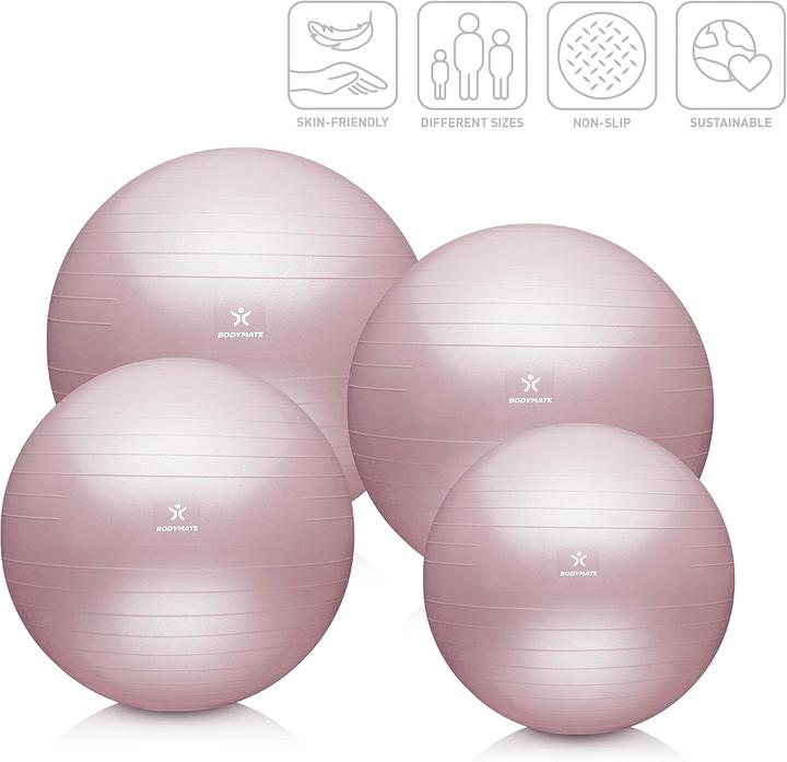 Actual product image Bodymate Gymnastikball mit Pumpe & E-Book, 65 cm (65 cm)