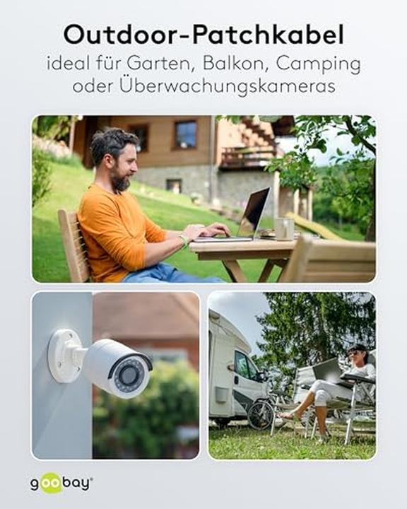 Image du produit Goobay CAT 6 câble patch outdoor, U/UTP, noir, 75 m (U/UTP, CAT6, 75 m)