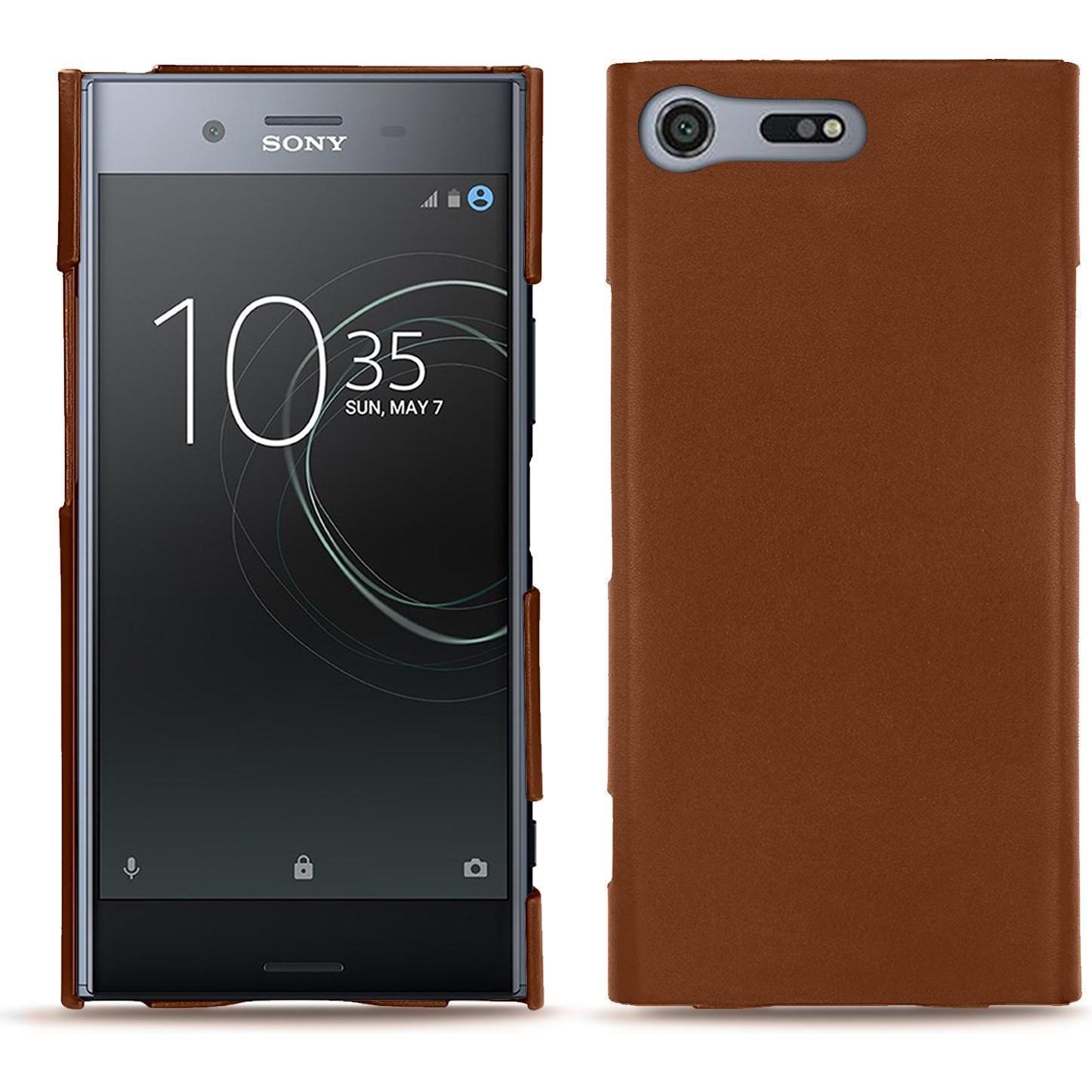 Noreve Lederschutzhülle (Sony Xperia XZ Premium), Smartphone Hülle, Braun