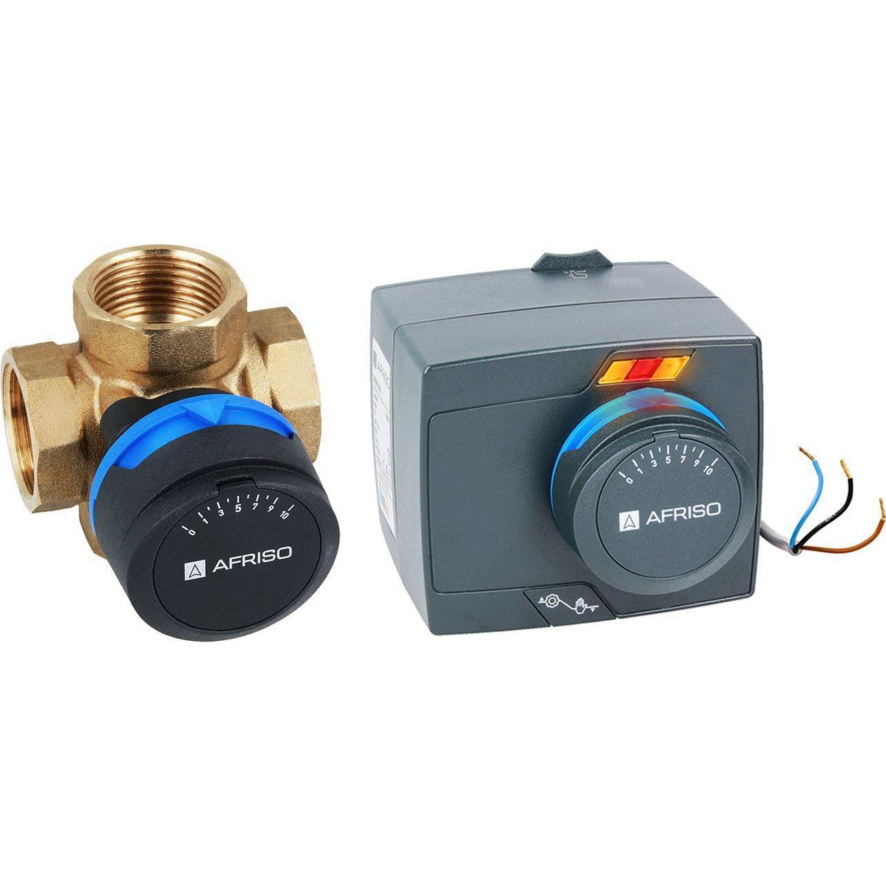 Afriso, Ventil, ProClick control kit: 4-way rotary mixing valve ARV 484 ProClick, with electric actuator ARM 343 Pro