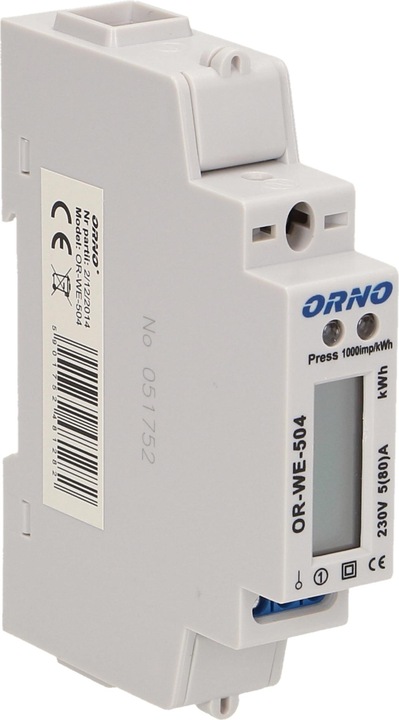 MGA Orno Electric Meter Electricity Meter Wattmeter Digital 230V 5(40) A, white